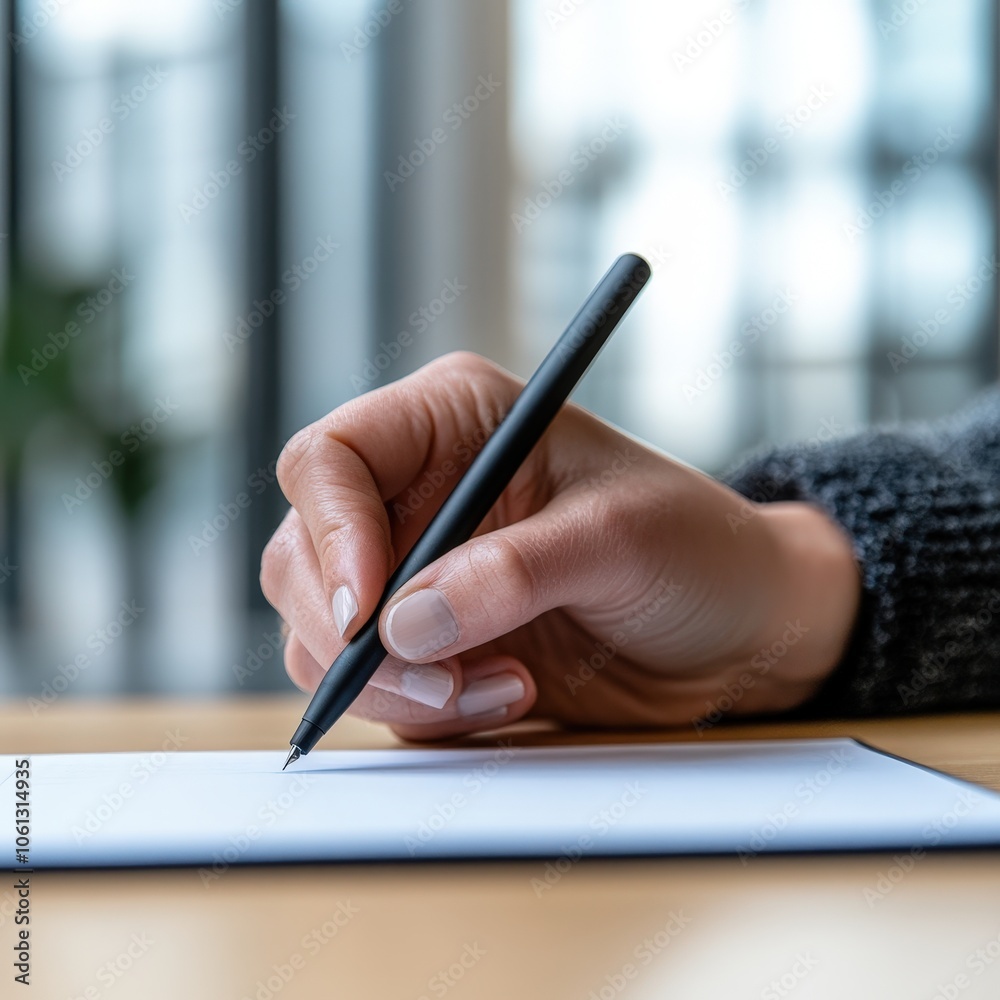 Businesswoman Writing with a Smart Pen Businesswoman Writing with a Smart Pen