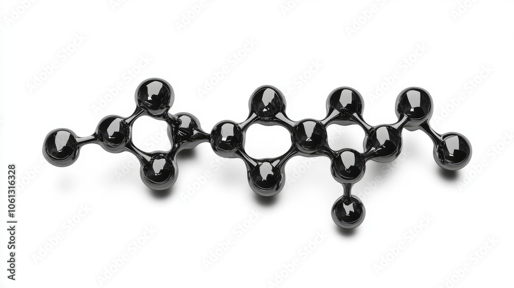 3D model of a complex molecule, representing the advanced beauty and structure of scientific innovation 3D model of a complex molecule, representing the advanced beauty and structure of scientific innovation