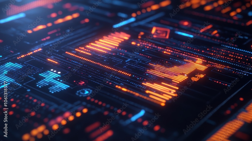 Investment analysis, sleek digital graphs with financial icons, 3D illustration Investment analysis, sleek digital graphs with financial icons, 3D illustration