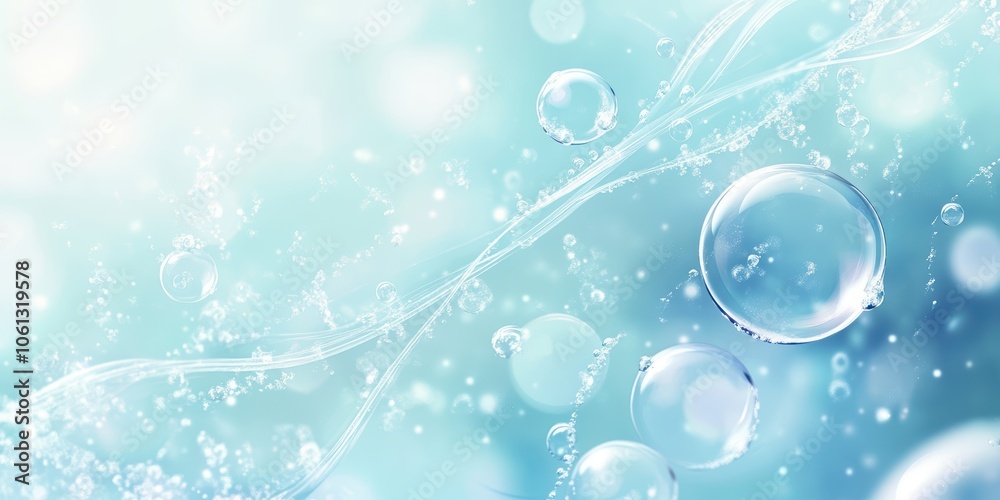 Soft Blue Background with Light Swirling Bubbles Soft Blue Background with Light Swirling Bubbles