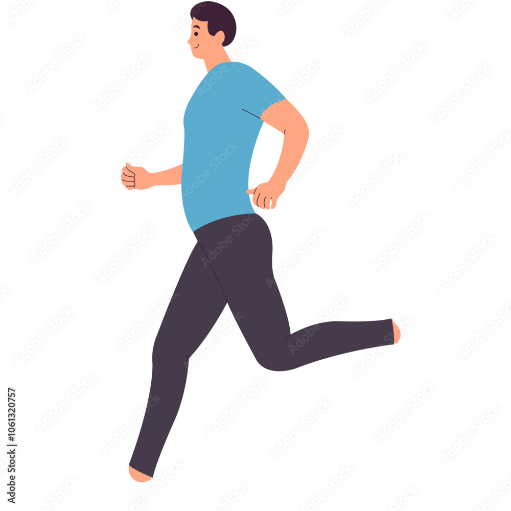 Person Running Cartoon Character. Healthy Activities. Vector Illustration. Person Running Cartoon Character. Healthy Activities. Vector Illustration.