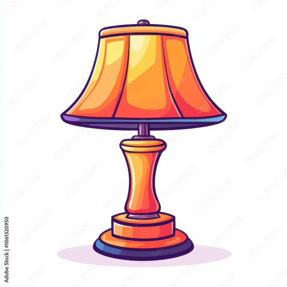 Obraz premium Flat style illustration of a standing lamp isolated on a white background.