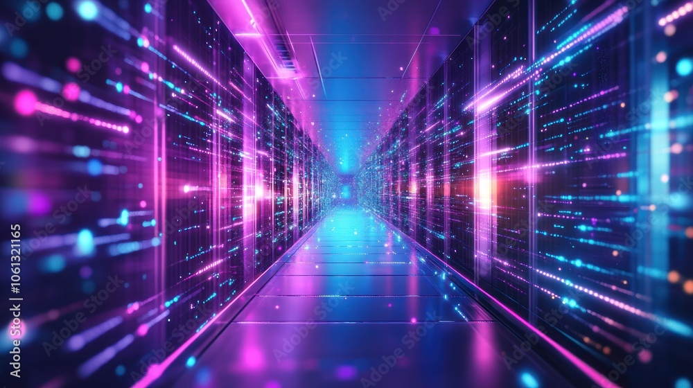 Digital Data Flow in a Server Room Digital Data Flow in a Server Room