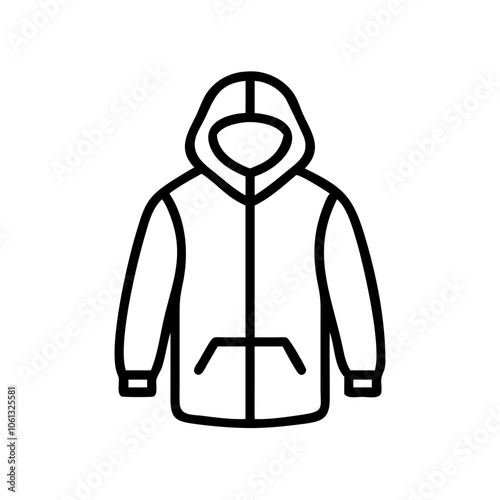 anorak  vector icon, dress icon, vector clothing icon - simple vector illustration of a anorak , in a simple and clean style, for business and fashion graphics. clothing flat illustration.