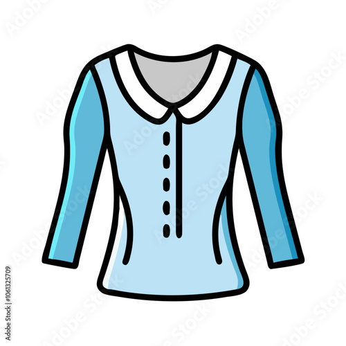 blouse  vector icon, dress icon, vector clothing icon - simple vector illustration of a blouse , in a simple and clean style, for business and fashion graphics. clothing flat illustration.