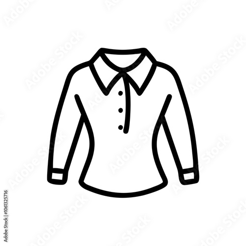blouse  vector icon, dress icon, vector clothing icon - simple vector illustration of a blouse , in a simple and clean style, for business and fashion graphics. clothing flat illustration.