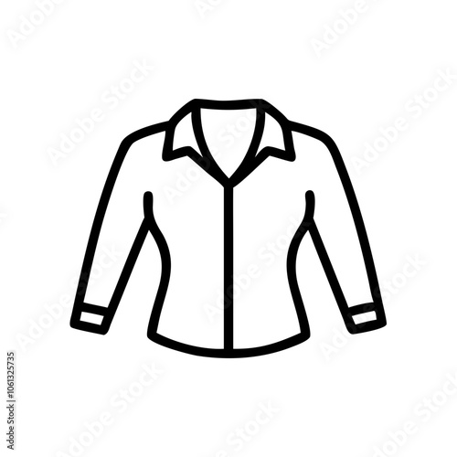 blouse  vector icon, dress icon, vector clothing icon - simple vector illustration of a blouse , in a simple and clean style, for business and fashion graphics. clothing flat illustration.