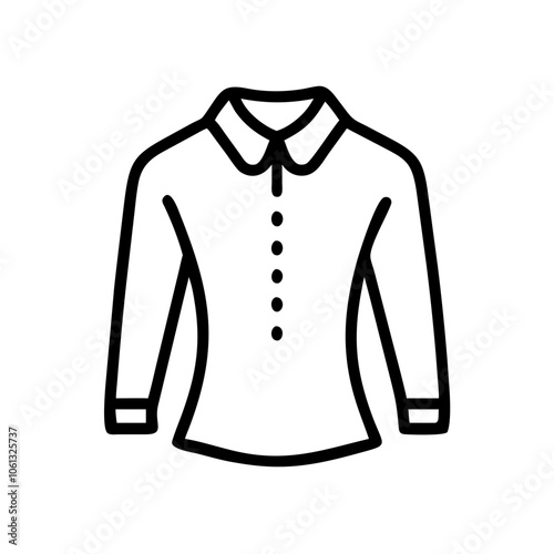 blouse  vector icon, dress icon, vector clothing icon - simple vector illustration of a blouse , in a simple and clean style, for business and fashion graphics. clothing flat illustration.