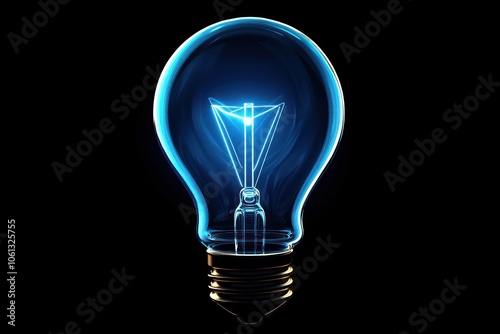 Three-dimensional lightbulb icon with a concept spark glowing inside.