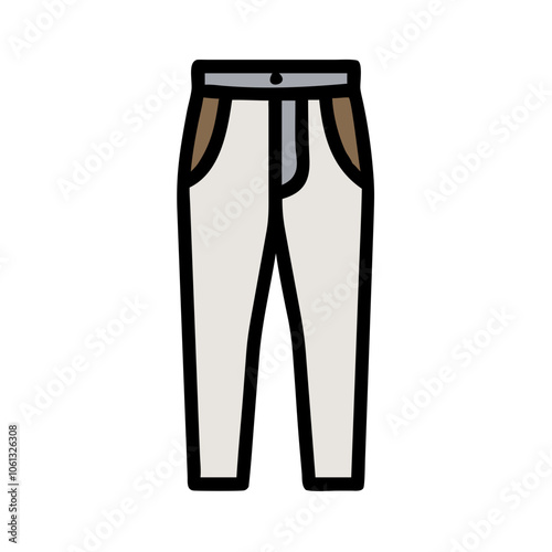 chinos  vector icon, dress icon, vector clothing icon - simple vector illustration of a chinos , in a simple and clean style, for business and fashion graphics. clothing flat illustration.