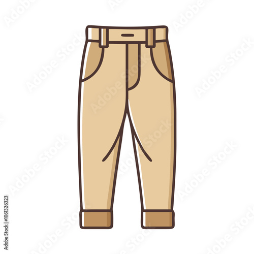chinos  vector icon, dress icon, vector clothing icon - simple vector illustration of a chinos , in a simple and clean style, for business and fashion graphics. clothing flat illustration.