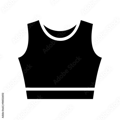 crop top  vector icon, dress icon, vector clothing icon - simple vector illustration of a crop top , in a simple and clean style, for business and fashion graphics. clothing flat illustration.