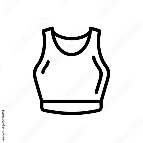 crop top  vector icon, dress icon, vector clothing icon - simple vector illustration of a crop top , in a simple and clean style, for business and fashion graphics. clothing flat illustration.