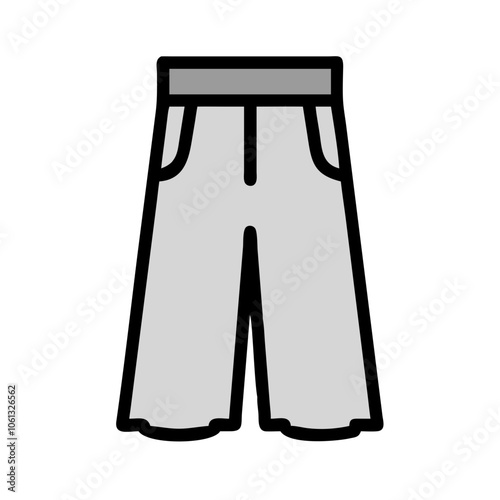culottes  vector icon, dress icon, vector clothing icon - simple vector illustration of a culottes , in a simple and clean style, for business and fashion graphics. clothing flat illustration.