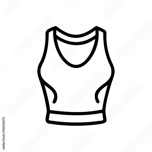 crop top  vector icon, dress icon, vector clothing icon - simple vector illustration of a crop top , in a simple and clean style, for business and fashion graphics. clothing flat illustration.