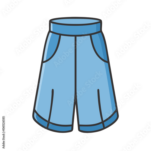 culottes  vector icon, dress icon, vector clothing icon - simple vector illustration of a culottes , in a simple and clean style, for business and fashion graphics. clothing flat illustration.