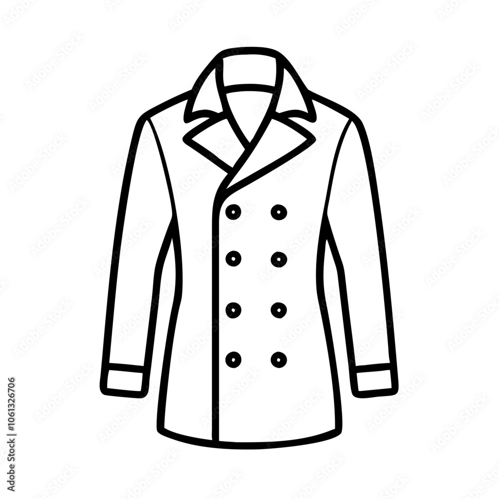 double breasted coat vector, double breasted coat illustration double breasted coat vector, double breasted coat illustration