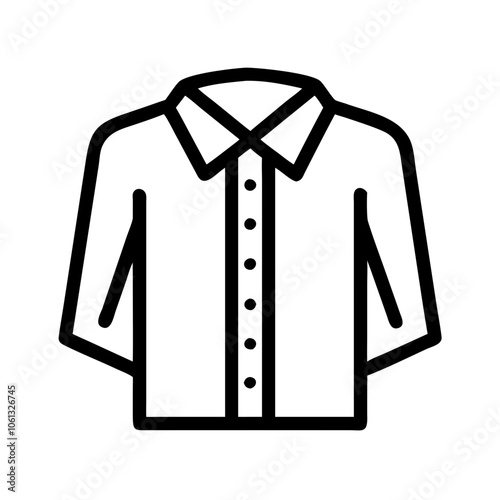 dress shirt  vector icon, dress icon, vector clothing icon - simple vector illustration of a dress shirt , in a simple and clean style, for business and fashion graphics. clothing flat illustration.