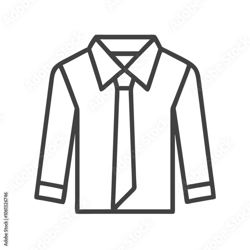 dress shirt  vector icon, dress icon, vector clothing icon - simple vector illustration of a dress shirt , in a simple and clean style, for business and fashion graphics. clothing flat illustration.
