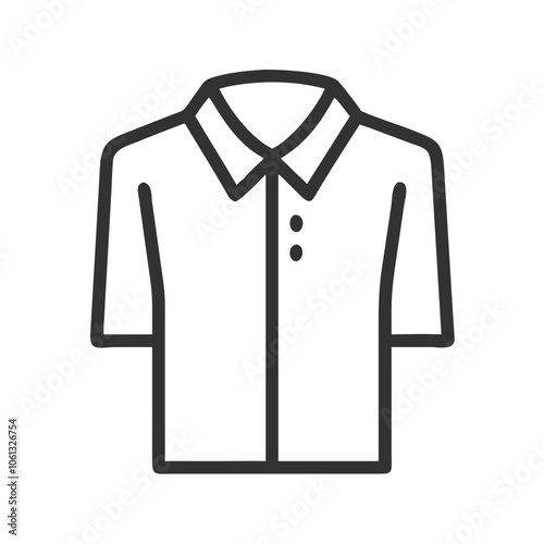 dress shirt  vector icon, dress icon, vector clothing icon - simple vector illustration of a dress shirt , in a simple and clean style, for business and fashion graphics. clothing flat illustration.