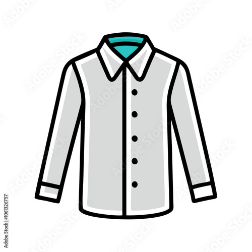 dress shirt  vector icon, dress icon, vector clothing icon - simple vector illustration of a dress shirt , in a simple and clean style, for business and fashion graphics. clothing flat illustration.