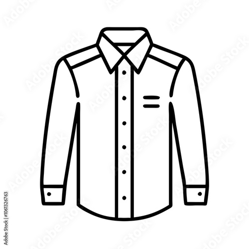 dress shirt  vector icon, dress icon, vector clothing icon - simple vector illustration of a dress shirt , in a simple and clean style, for business and fashion graphics. clothing flat illustration.