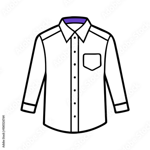 dress shirt  vector icon, dress icon, vector clothing icon - simple vector illustration of a dress shirt , in a simple and clean style, for business and fashion graphics. clothing flat illustration.