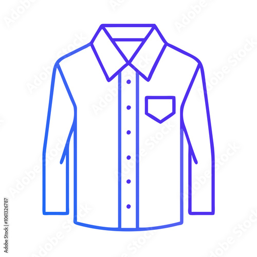 dress shirt  vector icon, dress icon, vector clothing icon - simple vector illustration of a dress shirt , in a simple and clean style, for business and fashion graphics. clothing flat illustration.