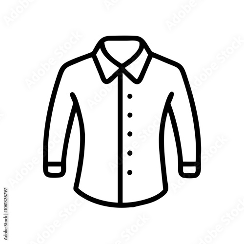 dress shirt  vector icon, dress icon, vector clothing icon - simple vector illustration of a dress shirt , in a simple and clean style, for business and fashion graphics. clothing flat illustration.