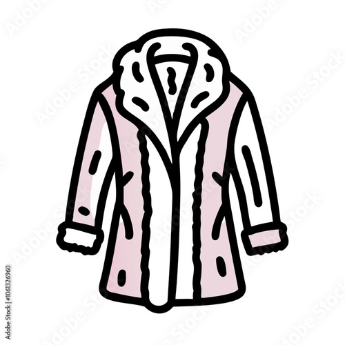 faux fur coat  vector, faux fur coat  illustration