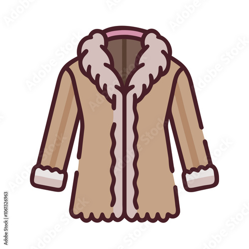 faux fur coat  vector, faux fur coat  illustration