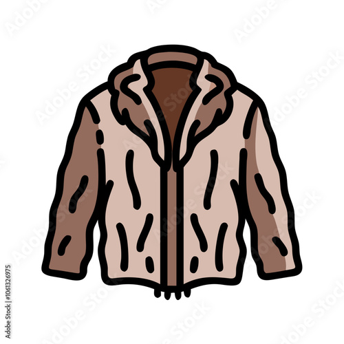 faux fur coat  vector, faux fur coat  illustration