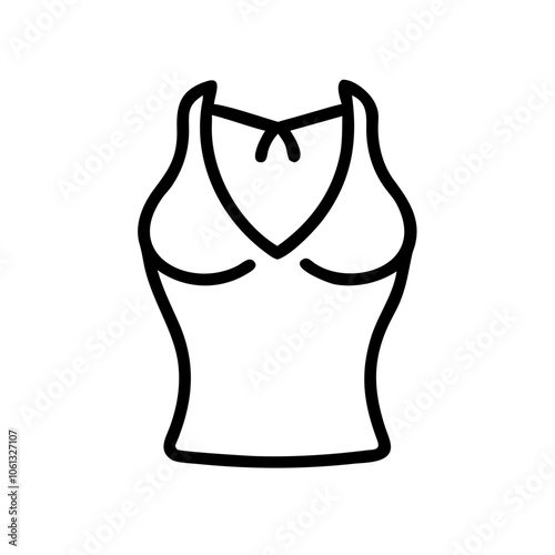 halter top  vector icon, dress icon, vector clothing icon - simple vector illustration of a halter top , in a simple and clean style, for business and fashion graphics. clothing flat illustration.