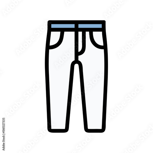 jeans  vector icon, dress icon, vector clothing icon - simple vector illustration of a jeans , in a simple and clean style, for business and fashion graphics. clothing flat illustration.