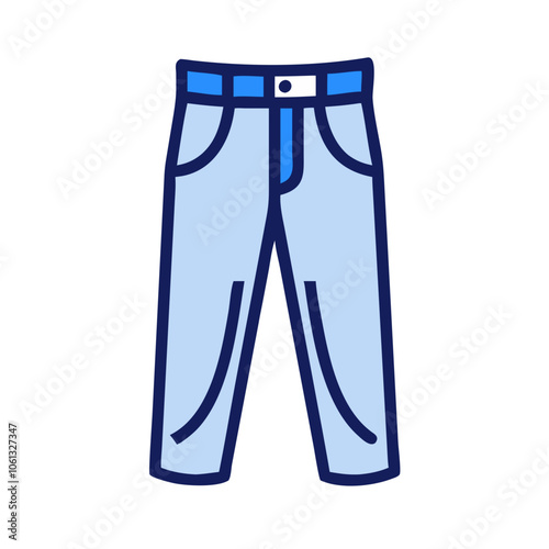 jeans  vector icon, dress icon, vector clothing icon - simple vector illustration of a jeans , in a simple and clean style, for business and fashion graphics. clothing flat illustration.