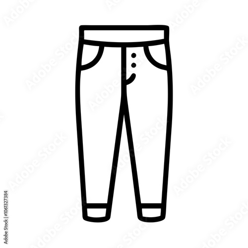 jeans  vector icon, dress icon, vector clothing icon - simple vector illustration of a jeans , in a simple and clean style, for business and fashion graphics. clothing flat illustration.