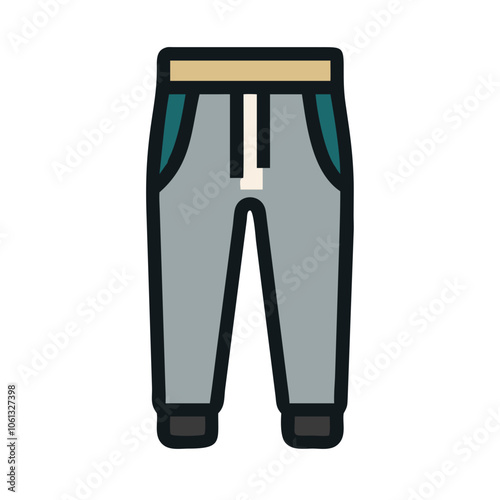 joggers  vector icon, dress icon, vector clothing icon - simple vector illustration of a joggers , in a simple and clean style, for business and fashion graphics. clothing flat illustration.