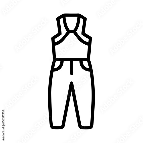 jumpsuit  vector icon, dress icon, vector clothing icon - simple vector illustration of a jumpsuit , in a simple and clean style, for business and fashion graphics. clothing flat illustration.