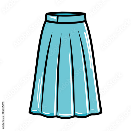 maxi skirt  vector icon, dress icon, vector clothing icon - simple vector illustration of a maxi skirt , in a simple and clean style, for business and fashion graphics. clothing flat illustration.