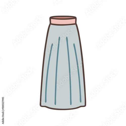 maxi skirt  vector icon, dress icon, vector clothing icon - simple vector illustration of a maxi skirt , in a simple and clean style, for business and fashion graphics. clothing flat illustration.
