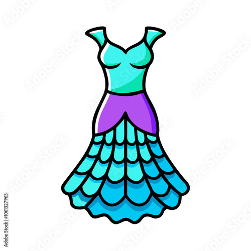  mermaid dress  vector, mermaid dress  illustration