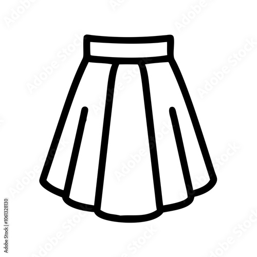 midi skirt  vector icon, dress icon, vector clothing icon - simple vector illustration of a midi skirt , in a simple and clean style, for business and fashion graphics. clothing flat illustration.