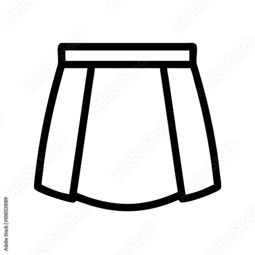 mini skirt  vector icon, dress icon, vector clothing icon - simple vector illustration of a mini skirt , in a simple and clean style, for business and fashion graphics. clothing flat illustration.