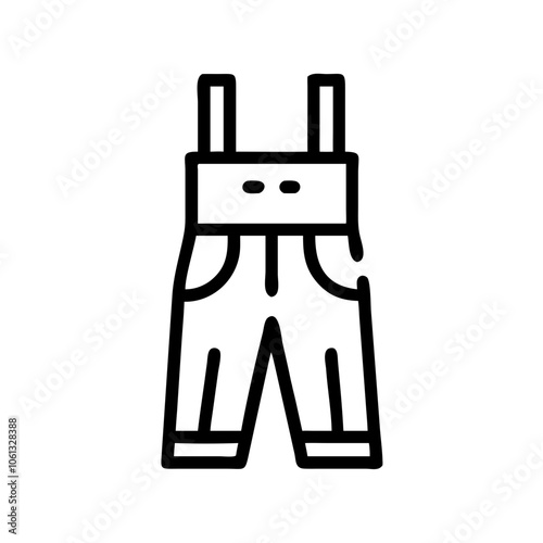 overalls  vector icon, dress icon, vector clothing icon - simple vector illustration of a overalls , in a simple and clean style, for business and fashion graphics. clothing flat illustration.