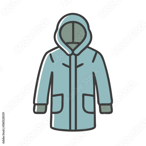 parka  vector icon, dress icon, vector clothing icon - simple vector illustration of a parka , in a simple and clean style, for business and fashion graphics. clothing flat illustration.