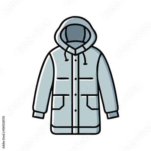 parka  vector icon, dress icon, vector clothing icon - simple vector illustration of a parka , in a simple and clean style, for business and fashion graphics. clothing flat illustration.