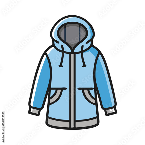 parka  vector icon, dress icon, vector clothing icon - simple vector illustration of a parka , in a simple and clean style, for business and fashion graphics. clothing flat illustration.