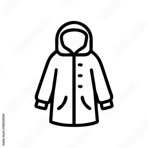 parka  vector icon, dress icon, vector clothing icon - simple vector illustration of a parka , in a simple and clean style, for business and fashion graphics. clothing flat illustration.