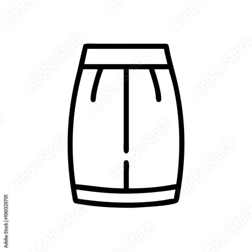 pencil skirt  vector icon, dress icon, vector clothing icon - simple vector illustration of a pencil skirt , in a simple and clean style, for business and fashion graphics. clothing flat illustration.