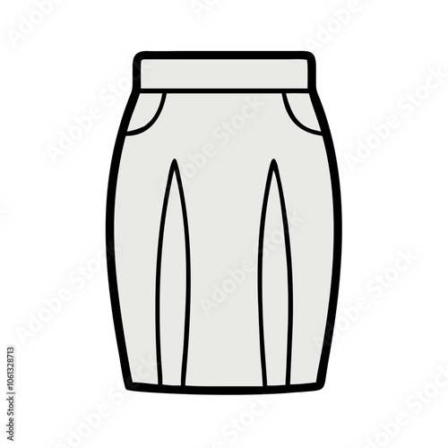 pencil skirt  vector icon, dress icon, vector clothing icon - simple vector illustration of a pencil skirt , in a simple and clean style, for business and fashion graphics. clothing flat illustration.